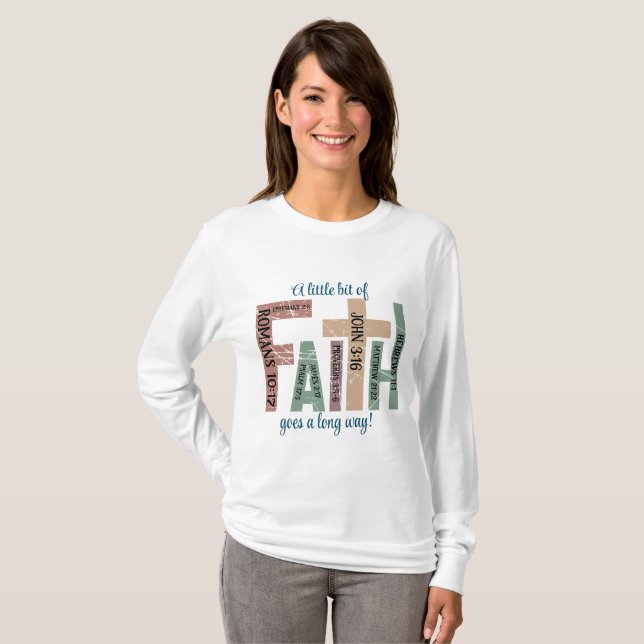  Cute Colorful Faith Bible Verses Typography Quote T-Shirt (Front Full)