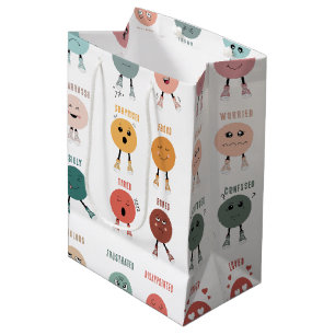 Cute Colorful Feelings Emotions Faces Chart  Medium Gift Bag