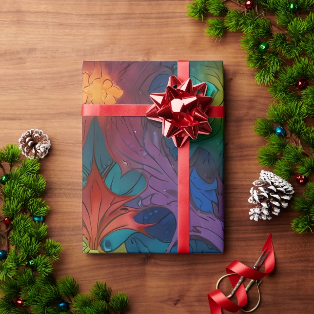 Cute Colorful Festive Christmas holiday wrapping  Wrapping Paper (Holiday Gift)