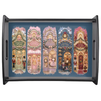 CUTE COLORFUL FESTIVE HOLIDAY BRUSHSTROKES SERVING TRAY