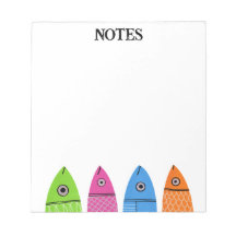 Cute Colorful Fish Notepad