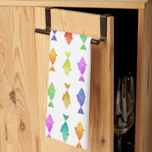 Cute colorful fish pattern kitchen towel