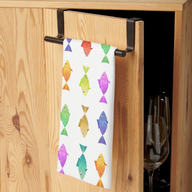 Cute colorful fish pattern  kitchen towel (Thirds Fold)