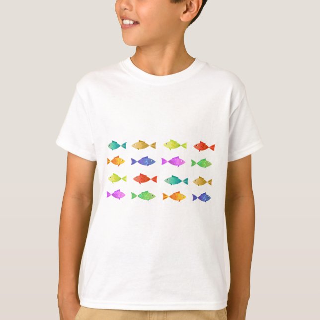 Cute colorful fish pattern  T-Shirt (Front)