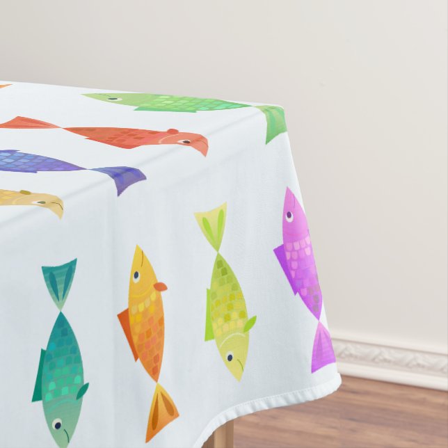 Cute colorful fish pattern  tablecloth (In Situ)