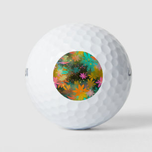 Cute Colorful Floral Abstract Pattern Golf Balls