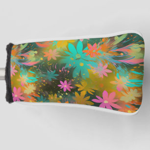 Cute Colorful Floral Abstract Pattern Golf Head Cover