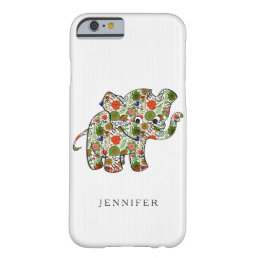 Cute Colorful Floral Baby Elephant Barely There iPhone 6 Case