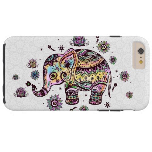 Cute Colorful Floral Baby Elephant Illustration Tough iPhone 6 Plus Case