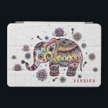 Cute Colorful Floral Baby Elephant Illustration iPad Mini Cover<br><div class="desc">Cute colorful floral baby elephant illustration over white circles pattern background. Customizable and optional monogram. If you need any help customizing any of my designs,  contact ArtOnWear designer. Free text formatting with live help available by request.</div>