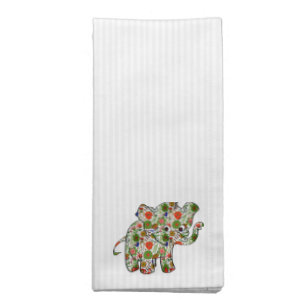 Cute Colorful Floral Baby Elephant Napkin