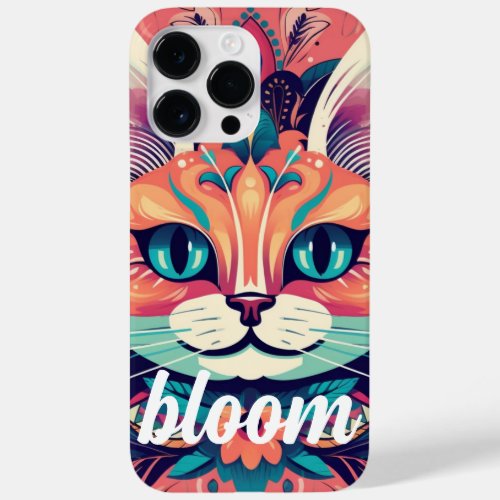 Cute Colorful Floral Cat Gift for Cat Lovers Case_Mate iPhone 14 Pro Max Case