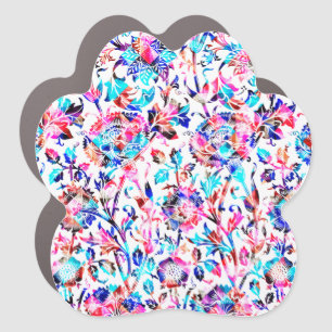 Cute colorful floral design car magnet