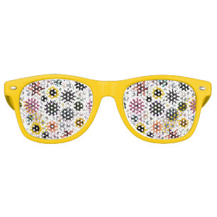 Cute colorful floral design retro sunglasses