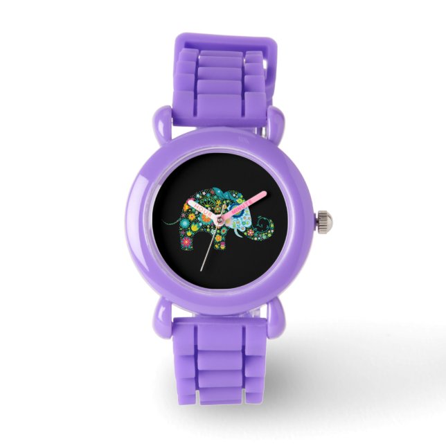 Cute Colorful Floral Elegant Watch (Front)