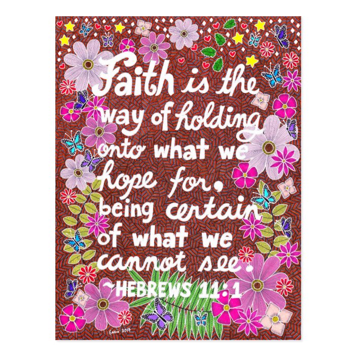 Cute Colorful Floral Faith Bible Verse Postcard Zazzle Com