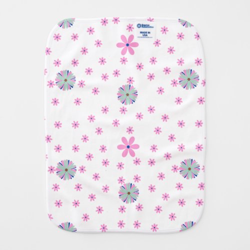 Cute Colorful Floral Pattern  Baby Burp Cloth