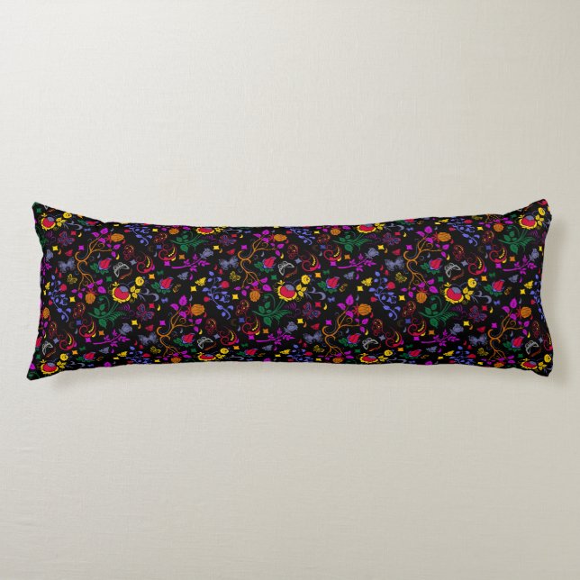 Cute colorful floral pattern  body pillow (Front)