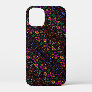 Cute colorful floral pattern iPhone 12 mini case