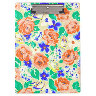 Cute colorful floral pattern clipboard