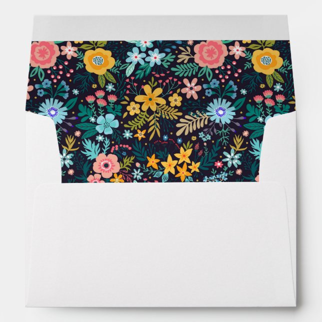 Cute Colorful Floral Pattern Envelope (Back (Bottom))