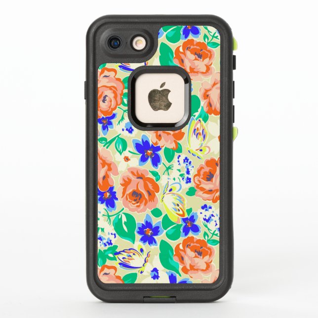 Cute colorful floral pattern LifeProof iPhone case (Back)