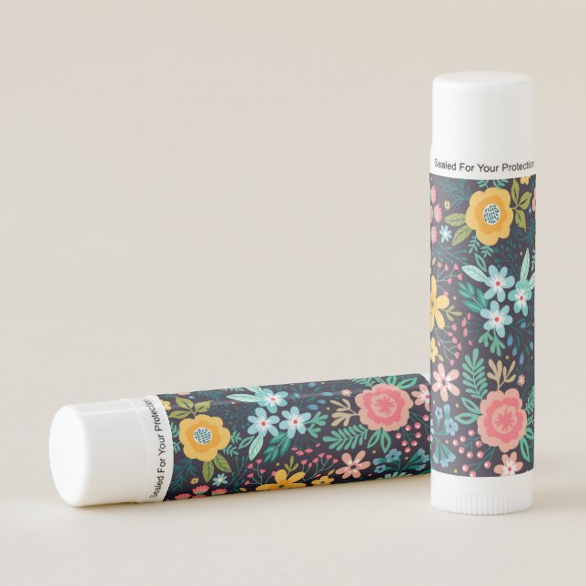Cute Colorful Floral Pattern Lip Balm (Front)