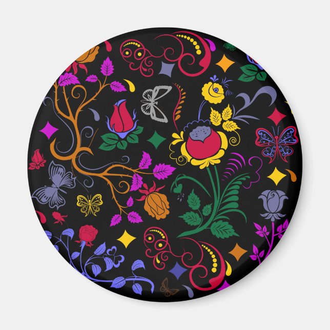 Cute colorful floral pattern  magnet (Front)