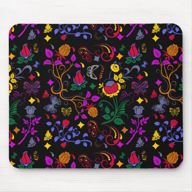 Cute colorful floral pattern  mouse pad (Front)