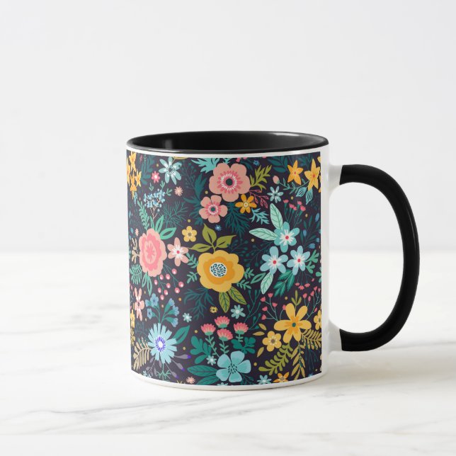 Cute Colorful Floral Pattern Mug (Right)