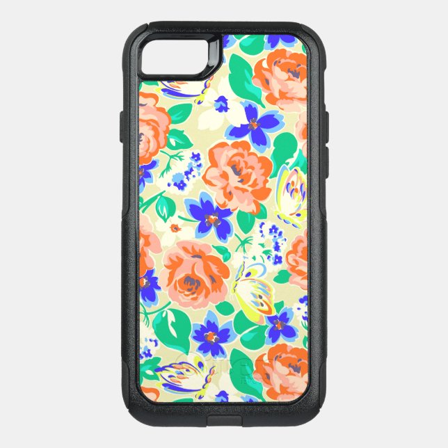 Cute colorful floral pattern otterbox iPhone case (Back)