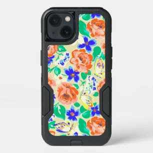 Cute colorful floral pattern iPhone 13 case