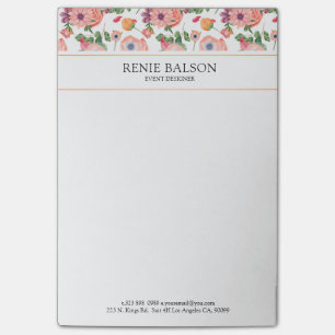 Cute Colorful Floral Pattern Post-it Notes