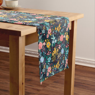 Cute Colorful Floral Pattern Short Table Runner