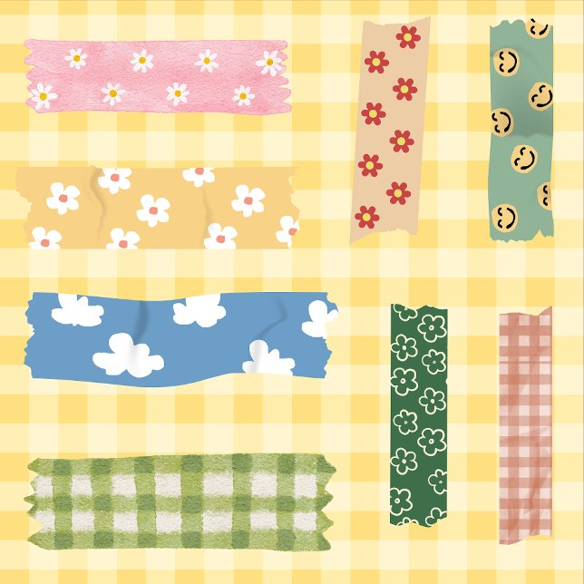Cute colorful floral pattern tapes scrapbook sticker (Cute scottish tepe for scrapbook. colorful pattern tapes. stickers)