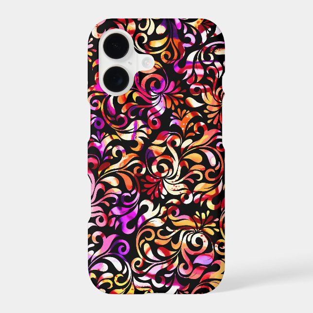 Cute colorful floral patterns iphone case (Back)