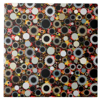Cute colorful floral suns pattern