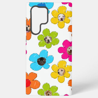 Cute colorful flower Dog Mom Fun Photo Collage Samsung Galaxy S22 Ultra Case