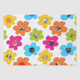 Cute colorful flower Dog Mom Fun Photo Collage Tissue Paper