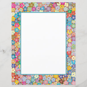 Cute Colorful Flower Frame Scrapbook Craft Paper