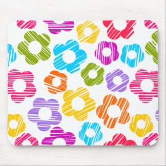 Cute colorful flower girly cheerful floral pattern mouse pad