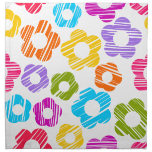 Cute colorful flower girly cheerful floral pattern napkin