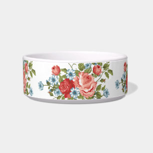 Cute Colorful Flowers Ceramic Pet Bowl