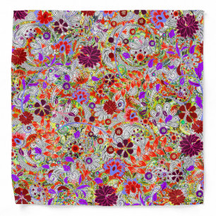 Cute colorful flowers collage design bandana