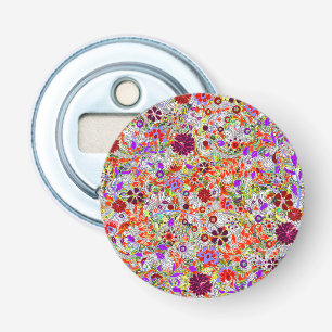 Cute colorful flowers collage design bottle opener