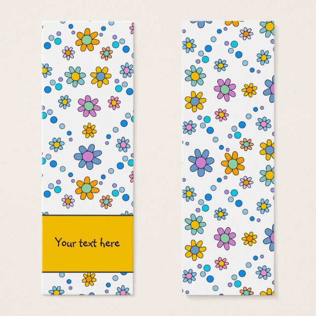 Cute colorful flowers design Bookmark (Front & Back)