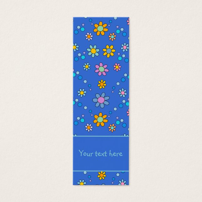 Cute colorful flowers design Bookmark (Front)