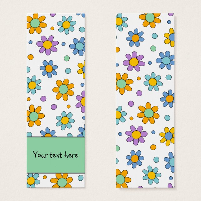 Cute colorful flowers design Bookmark (Front & Back)