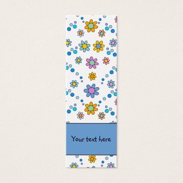 Cute colorful flowers design Bookmark (Front)