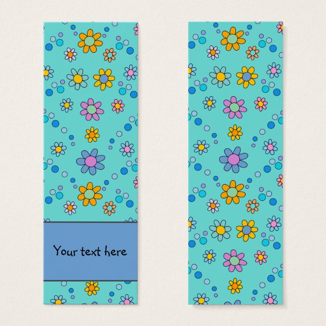 Cute colorful flowers design Bookmark (Front & Back)